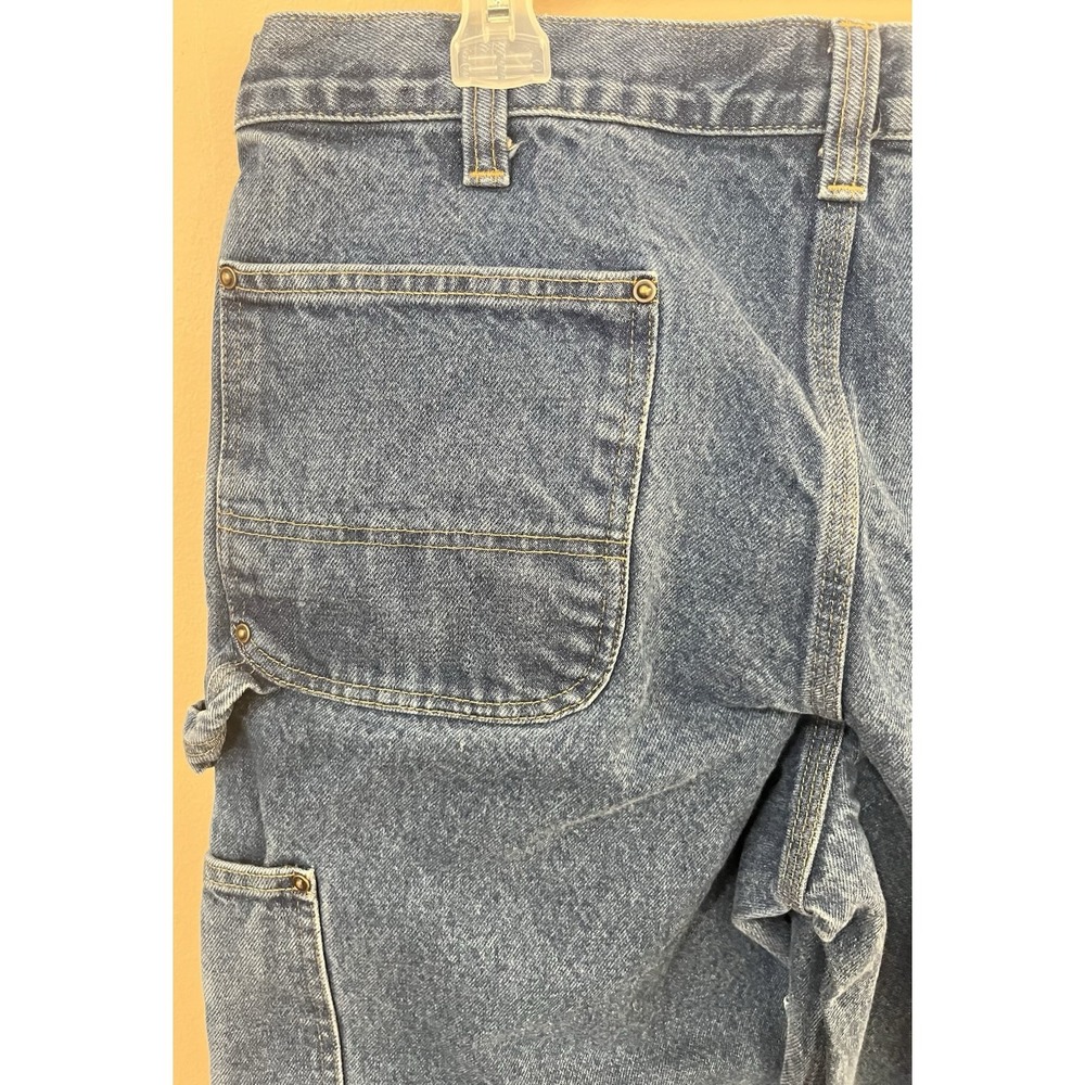 Vintage Carhartt Double Knee Carpenter Pants Mens 36x32 Painted Faded Denim - Picture 10 of 16